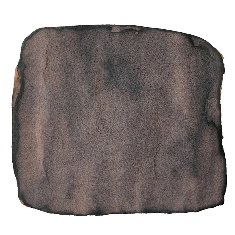 Abstract black-to-dark-gray watercolor blot, representing Aurora 100th Anniversary - Sepia ink (55ml), celebrating premium Italian writing instruments, housed in a 55ml bottle.