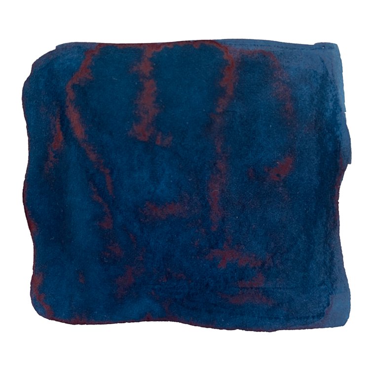 Shikiori Shimoyo - 20ml dye-based ink bottle, presented on a plush navy-blue fabric, hinting at the ink&