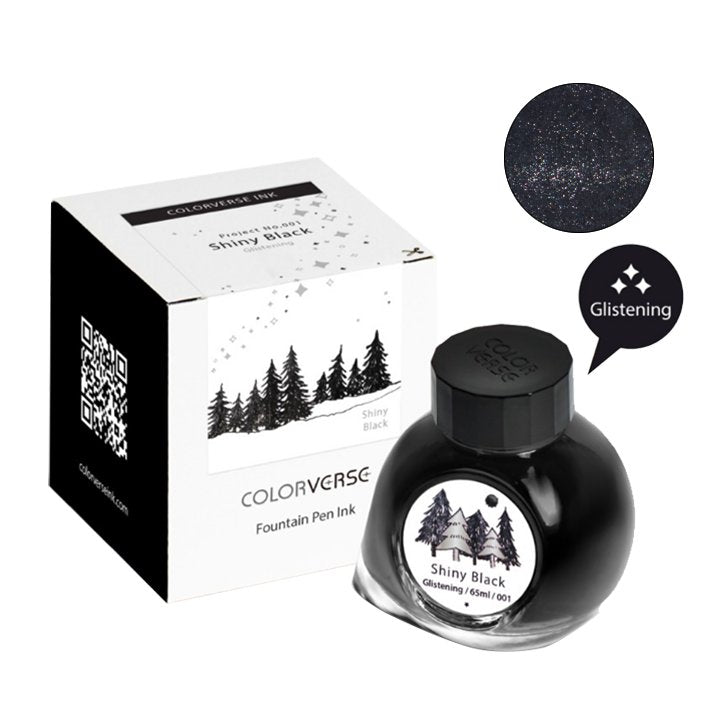 Colorverse Project Ink No.001 Shiny Black (Glistening) - 65ml Bottled Ink