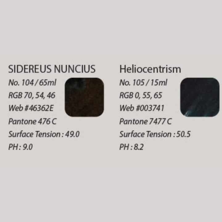 Colorverse Sidereus Nuncius & Heliocentrism - 2ml Each Set Ink Sample