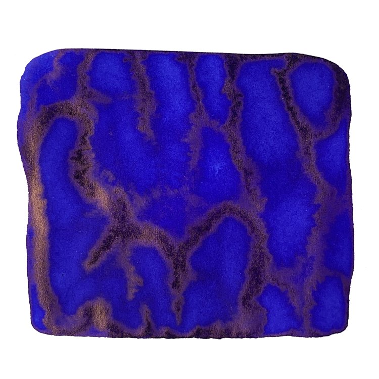 Silent Night Sky - 20ml ink bottle; cobalt-blue with brown marbled veins, from Krishna Inks' Super Rich series, handcrafted in Kerala.