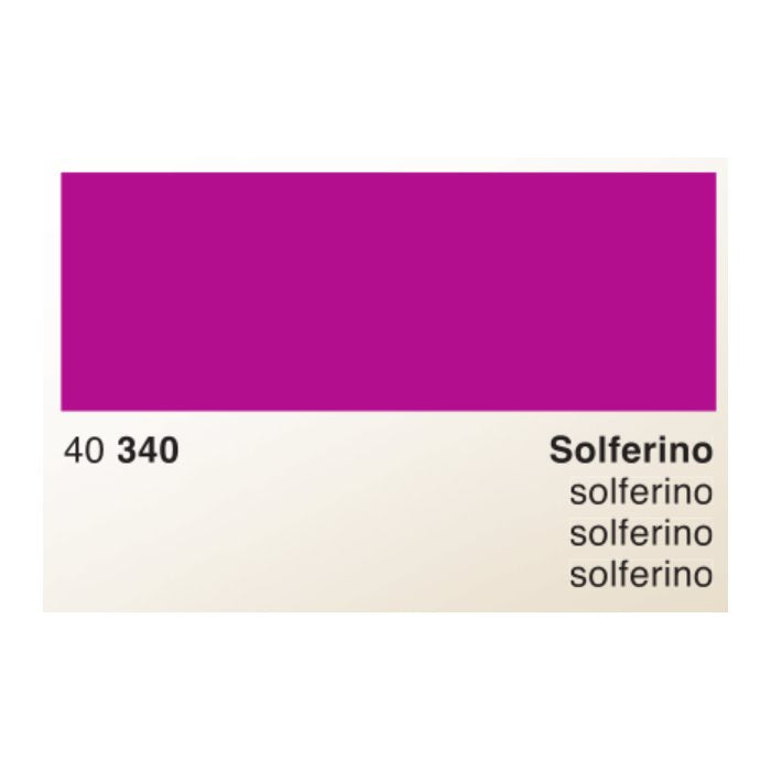 Solferino - 50ml: A bright magenta color-sample card from Rohrer & Klingner, featuring the reference number 40 340 and product name Solferino below the swatch.