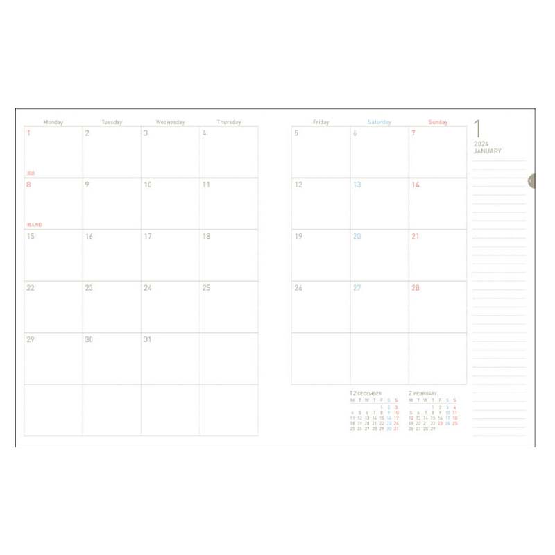 Kokuyo Sooofa Soft Ring 2024 Planner - B6 (Light Blue) Planners