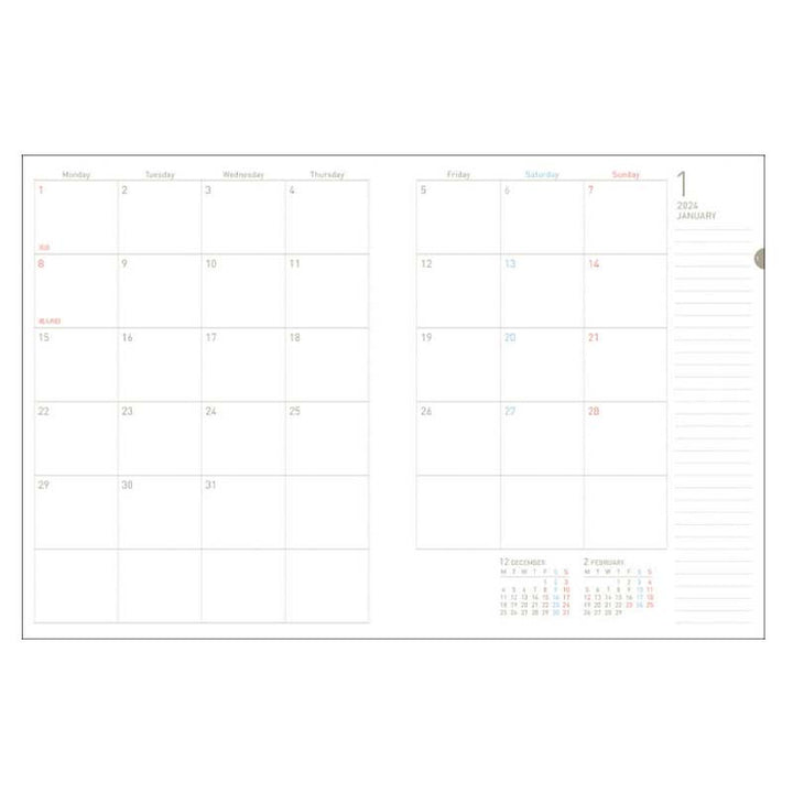 Kokuyo Sooofa Soft Ring 2024 Planner - B6 (Light Blue) Planners
