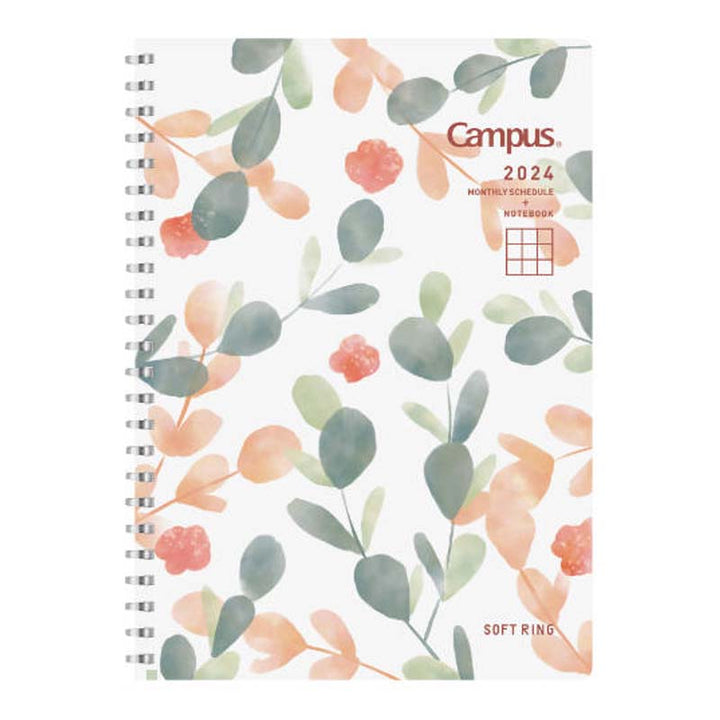 Kokuyo Campus Soft Ring 2024 Planner - A5 (Botanical) Planners