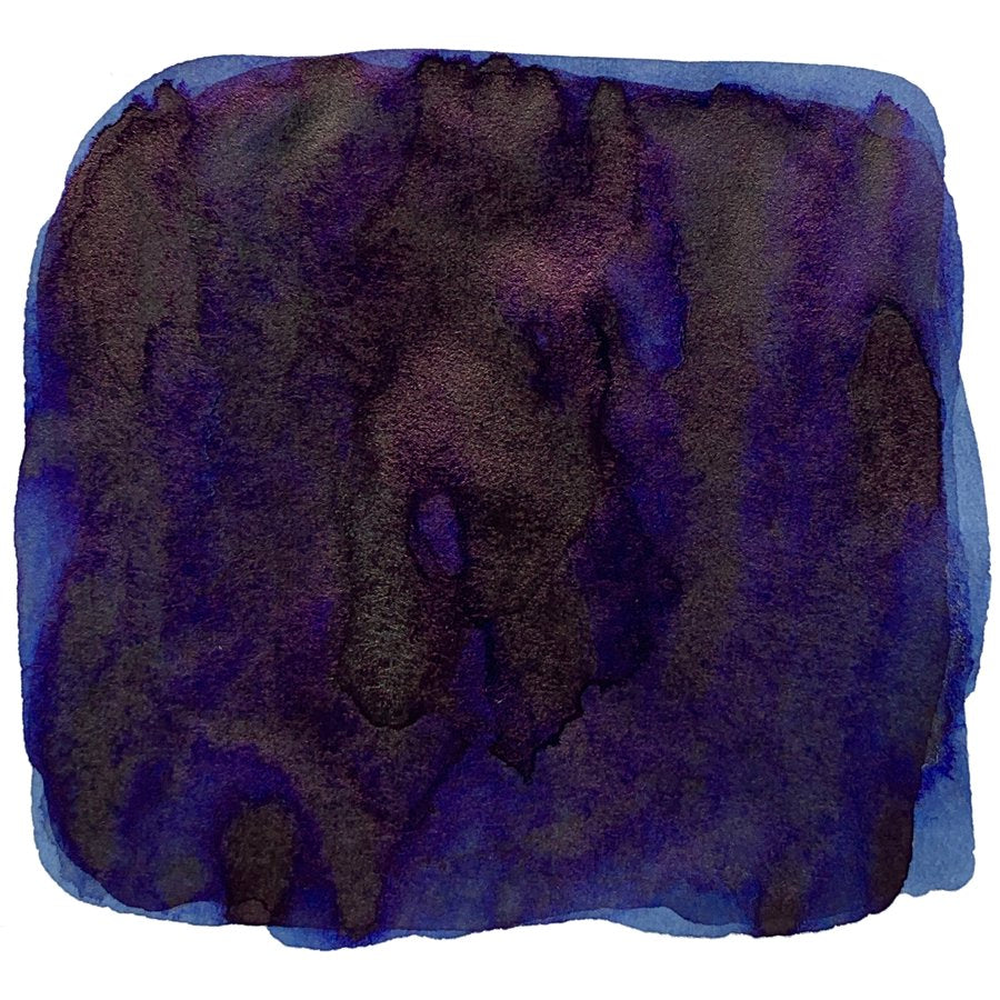 Souboku - 50ml (Nano Pigment Ink) features a deep indigo and navy wash, creating an abstract, mottled texture. Ideal for fountain pens, quick-drying, and water-resistant.