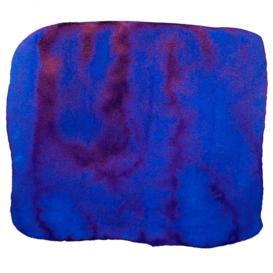 Shikiori Souten - 20ml ink swatch, featuring a vibrant blue with purple-reddish sheens, part of Sailor&