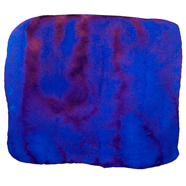Shikiori Souten - 20ml ink swatch, featuring a vibrant blue with purple-reddish sheens, part of Sailor's Four Seasons Series.