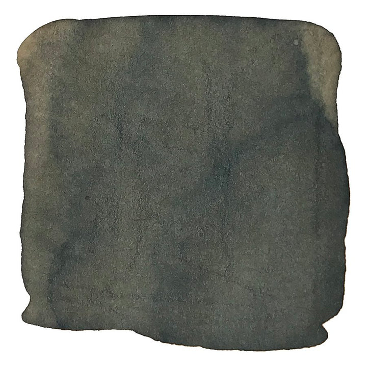 Strelka and JFK's Dog Pushinka ink swatch, dark gray-green watercolor texture, part of Colorverse's Trailblazer In Space Collection, 2ml dye-based set.