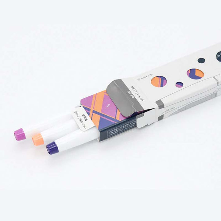 Sailor Ink Studio Dual Tip Brush Pen Set - Tone of the Evening Calm Calligraphy Pens