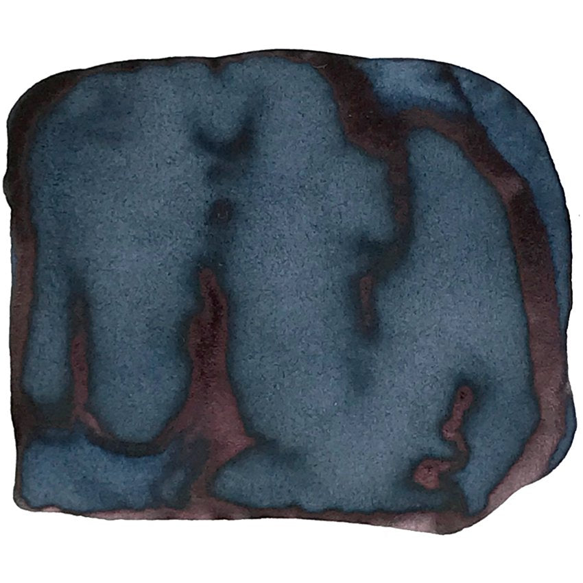 Thunderstorm - 50ml ink sample shows a muted blue wash with reddish-brown sheen, illustrating Robert Oster's unique, dye-based ink inspired by Australian landscapes.