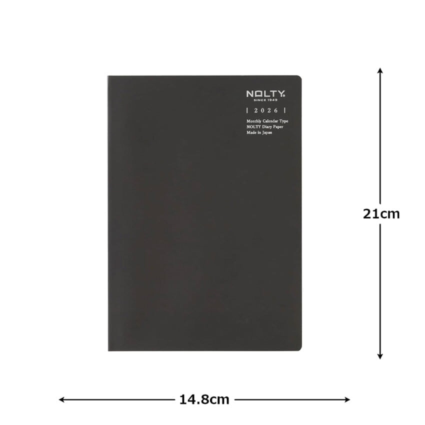 Nolty 2026 Monthly TiO Planner - A5 (Black) Planners