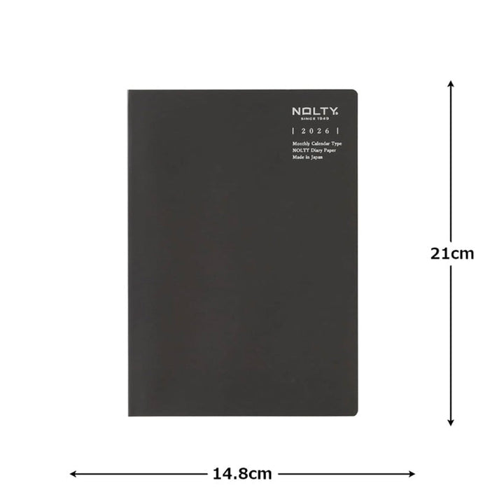 Nolty 2026 Monthly TiO Planner - A5 (Black) Planners