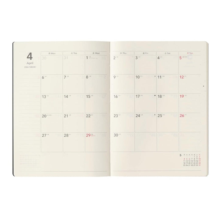 Nolty 2026 Monthly TiO Planner - A5 (Black) Planners