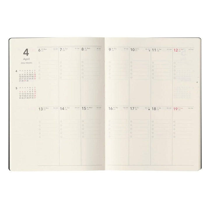 Nolty 2026 2W Block TiO Planner - A5 (Black) Planners