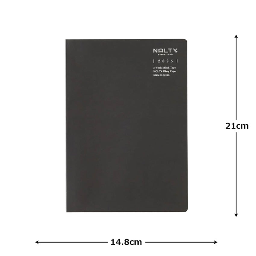 Nolty 2026 2W Block TiO Planner - A5 (Black) Planners