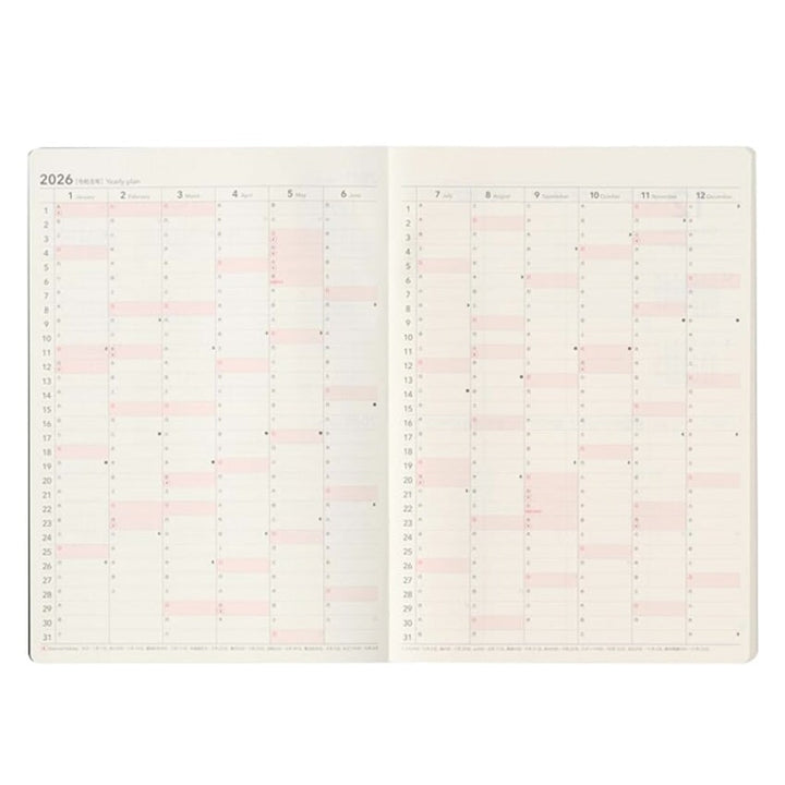 Nolty 2026 2W Block TiO Planner - A5 (Black) Planners