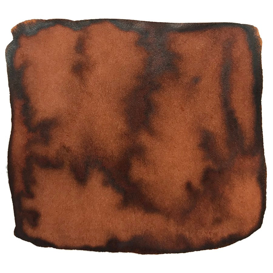 Toffee - 2ml: An ink swatch displays an orange-brown wash with darker borders, representing Robert Oster's dye-based ink sample on white paper.