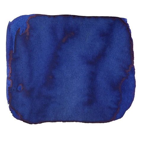Tokyo Blue Denim - 2ml ink sample, deep blue with reddish-brown sheen, on paper. Ideal for testing fountain pen ink color and flow.
