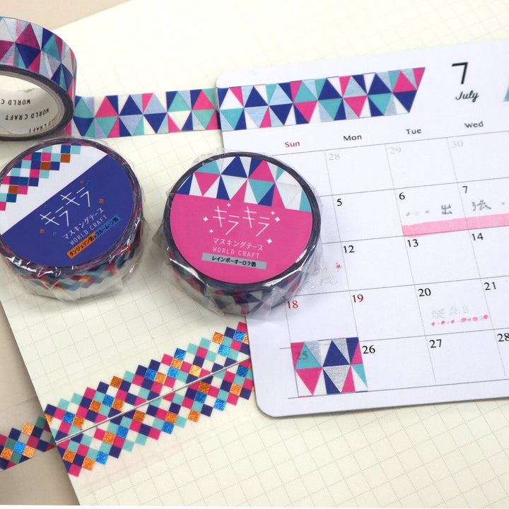World Craft Squares Glitter Foil Washi Tape
