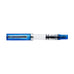 ECO (Transparent Blue) - Medium fountain pen with clear resin barrel, blue trim, visible piston filling mechanism, and screw-on cap. Suitable for beginners and experienced users.
