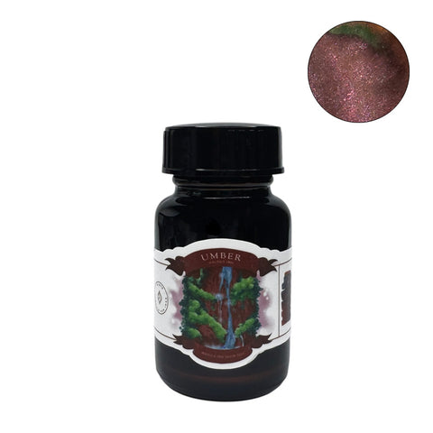 Vinta Umber (Haldan 1986) - 30ml fountain pen ink bottle, warm brown with metallic shimmer, featuring a glittery finish, perfect for handwriting and drawing.