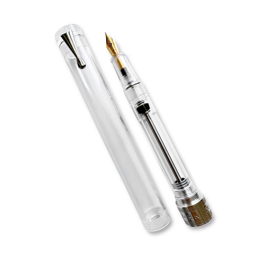 Moonman/Majohn V1 (Demonstrator/Silver) - Fine Fountain Pen