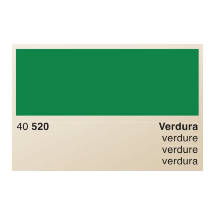 Verdura - 50ml paint swatch displays a medium green with the code 40 520, produced by Rohrer &amp; Klingner, suitable for fountain pens or painting.