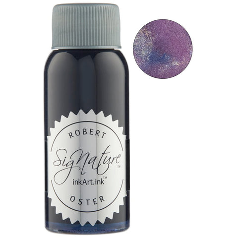 Robert Oster Signature Ink - Violet Dreams (Shake 'N' Shimmy) 50ml, shimmering violet/blue-purple ink bottle with metallic sparkle, ideal for vibrant, smooth fountain pen writing.