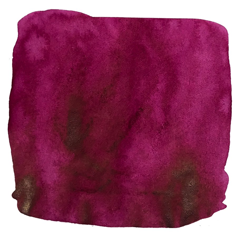 SketchINK - Vroni (2ml) swatch displays deep magenta watercolor with irregular edges, showcasing tonal variations and granulation typical of wet-on-wet technique.