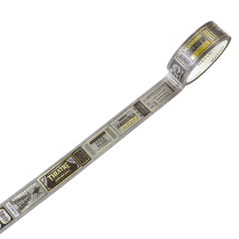 World Craft Ticket Glitter Foil Washi Tape