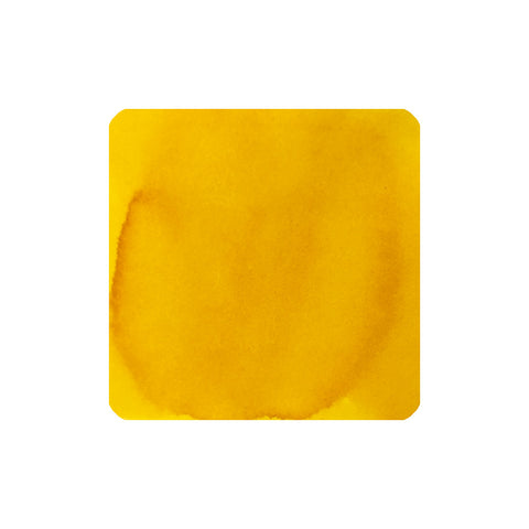 Tono & Lims With Moon fountain pen ink, 30ml. Image shows a solid yellow watercolor swatch, part of the Friendship series from South Korea.