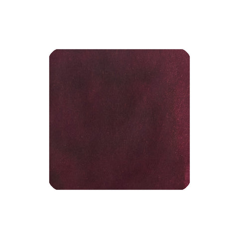 Burgundy-red swatch of Velvety material represents Diamine Writers Blood fountain pen ink, 30ml bottle. Rich colour and smooth flow ideal for vintage pens.