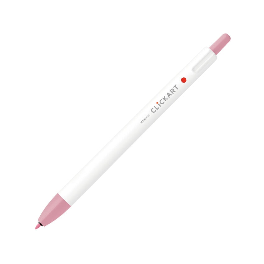 Zebra CLiCKART Retractable Marker - Pale Rose Marker Pens