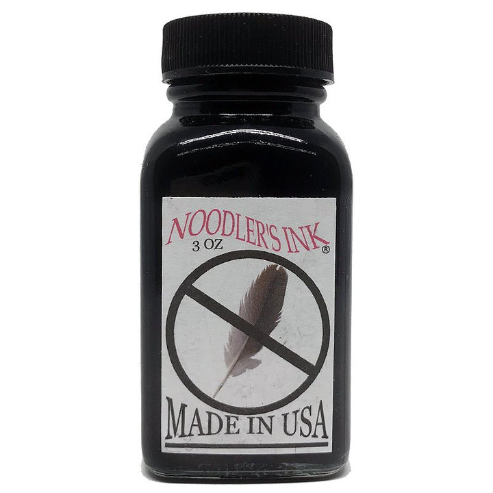 Noodler's Ink X Feather - 88ml, 3-ounce glass bottle with Noodler’s Ink label, crossed-out quill graphic, and Made in USA text.