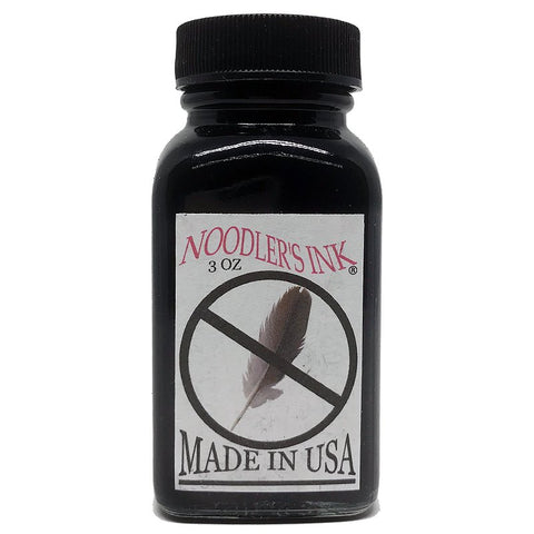 Noodler's Ink X Feather - 88ml, 3-ounce glass bottle with Noodler’s Ink label, crossed-out quill graphic, and Made in USA text.