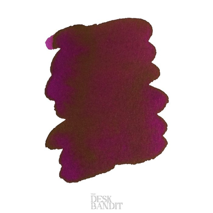 Iroshizuku Ink - Yama Budo (2ml) sample, a deep reddish-purple swatch, displayed on a white background with The Desk Bandit watermark.