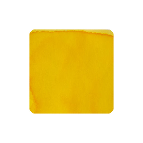 Yellow - 30ml Bottled Ink by Diamine, featuring a vivid yellow watercolor swatch, ideal for fountain pens, offering rich color and smooth flow.