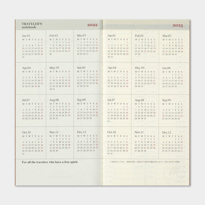 Traveler's Company 2022 Diary Weekly Vertical (Regular) Planners