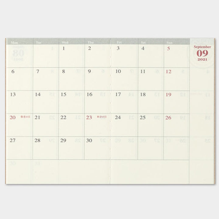 Traveler's Company 2021 Diary Monthly (Passport) Planners