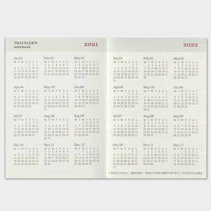Traveler's Company 2021 Diary Monthly (Passport) Planners