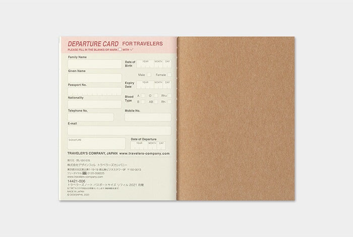 Traveler's Company 2021 Diary Monthly (Passport) Planners