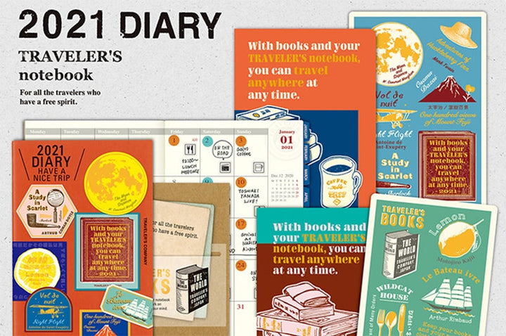 Traveler's Company 2021 Diary Monthly (Passport) Planners