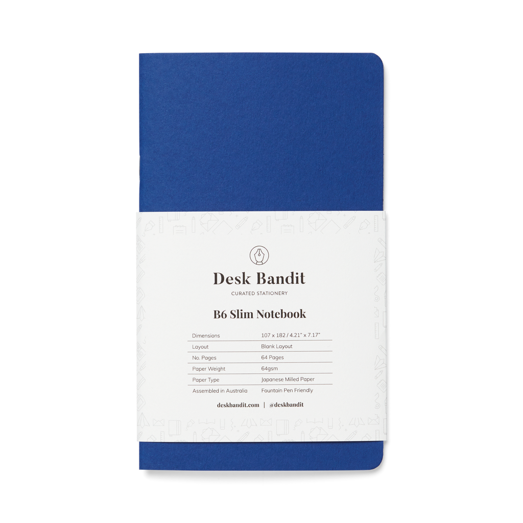 Japanese-Milled 64gsm Notebook - B6 Slim (Blank) - The Desk Bandit