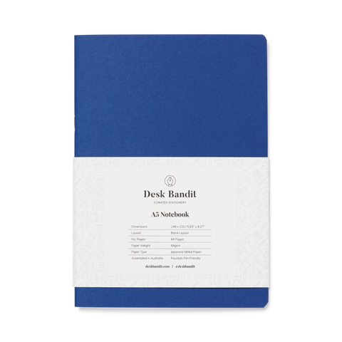 Japanese-Milled Notebook - A5 (Blank) - The Desk Bandit