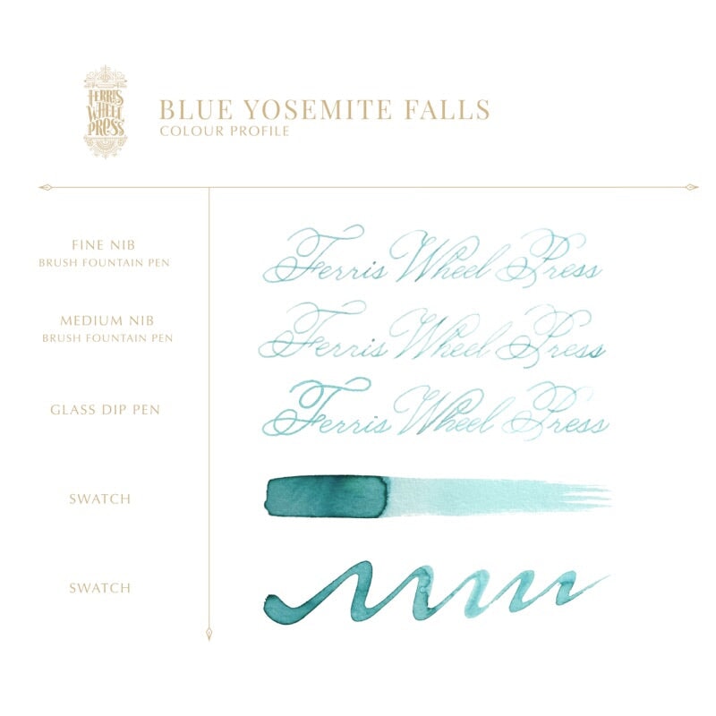Ferris Wheel Press Blue Yosemite Falls - 2ml Ink Sample