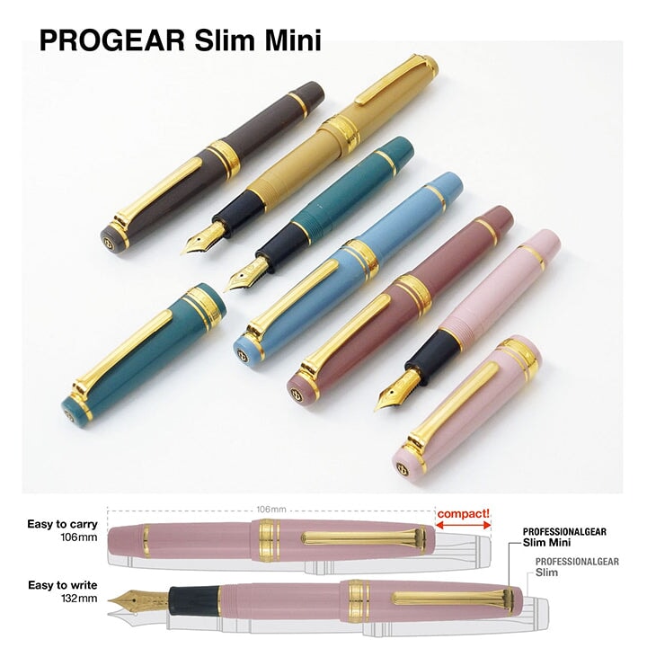 Sailor Pro Gear Slim Mini Fountain Pen - Rose Taupe - Medium Fine Fountain Pen