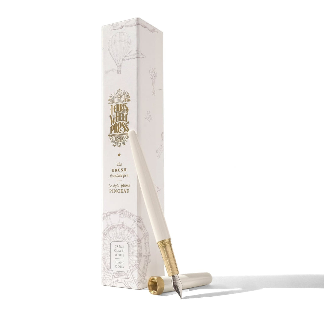 Ferris Wheel Press Brush Fountain Pen - Crème Glacée White (Medium) Fountain Pen