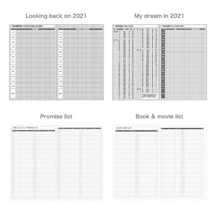 Kokuyo Jibun Biz Techo 2021 Planner - A5 Slim (Matte Navy) Planners