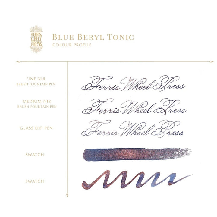 Ferris Wheel Press Down the Rabbit Hole - Blue Beryl Tonic - 20ml Bottled Ink
